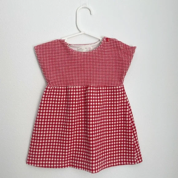 red checked dress zara Zara Gingham Dress Red Pink Check Strappy Mini